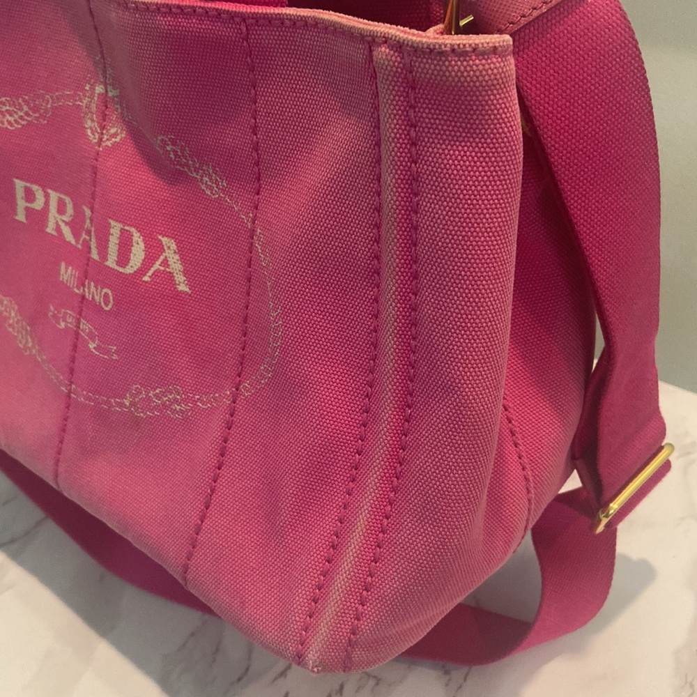 🇮🇹PRADA CABAS HOT PINK CROSSBODY/ TOP HANDLE - Picture 16 of 17